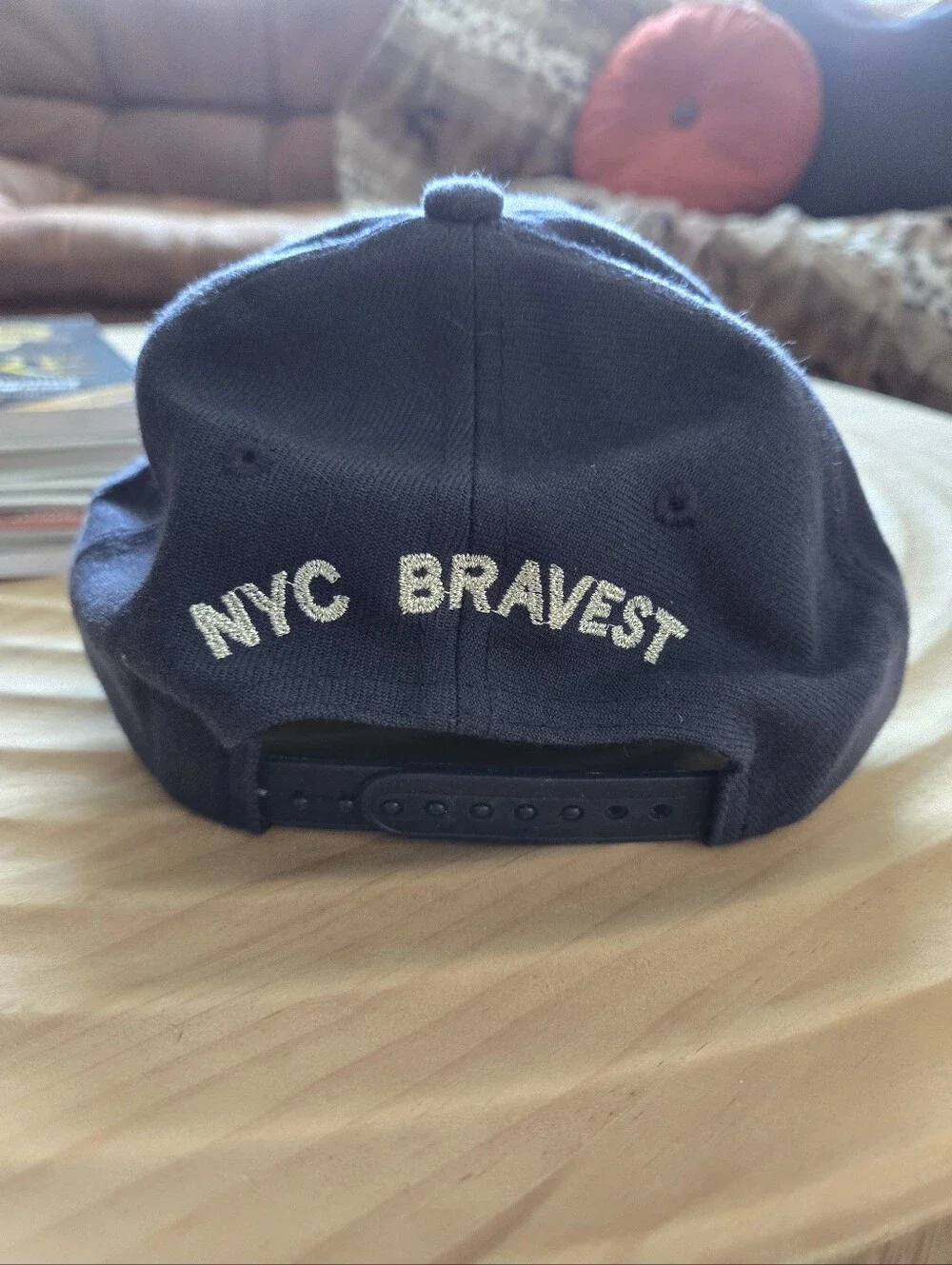 Vintage FDNY 9-11-01 NYC Bravest Hat Cap Embroidered Navy Blue KC Caps OSFM